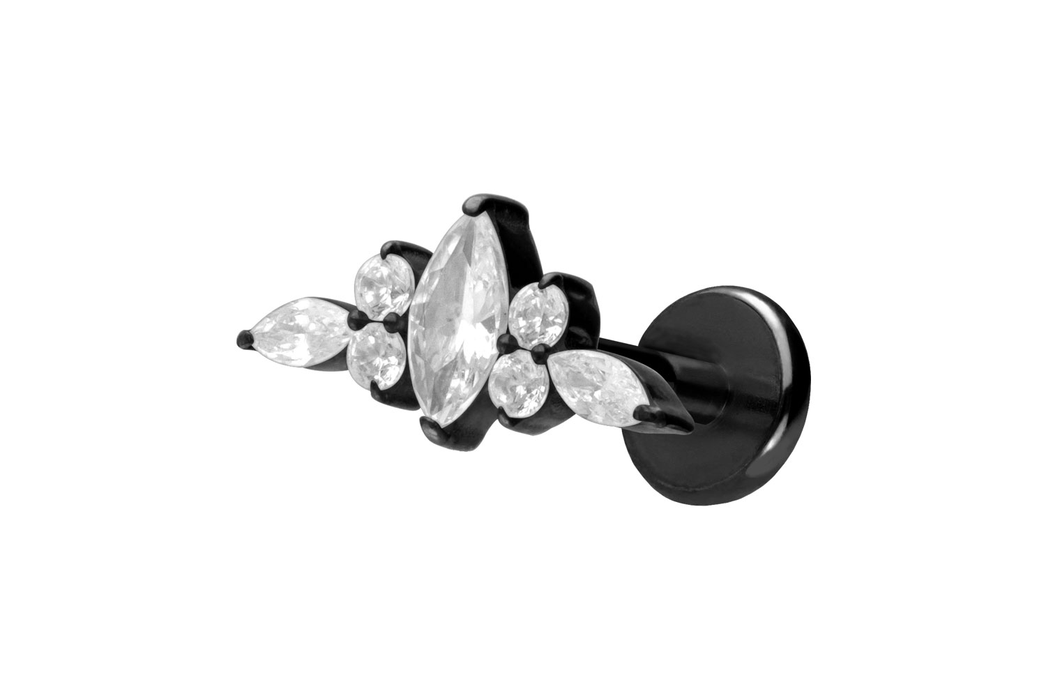 Titan Labret Piercing mit Push Fit DESIGN